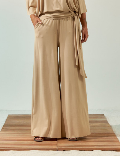 Calça Maxi Pantalona Cinza Cerâmica