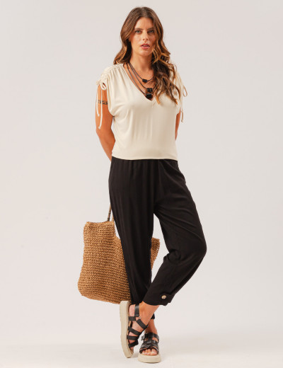 Blusa Decote V Detalhe Ombro Canaleta Gelato