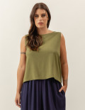 Blusa Cropped Linho Verde Selva