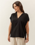 Blusa Franzida Ombro Preta