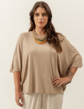 Blusa Origami Bege Ceramica