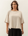 Blusa Canoa Linho Bege Aveia