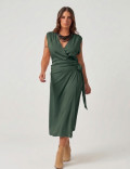 Vestido Linho Envelope Verde Salvia