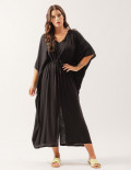 Vestido Kaftan Linho Preto