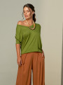 Blusa Morcego Gola V Abacate
