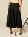Saia Midi Drapeada Preta