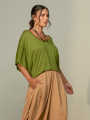 Blusa Soft Gola V Verde Abacate