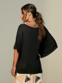 Blusa Soft Gola V Preta