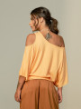 Blusa Abertura Ombros Faixa Pessego