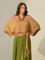 Blusa Abertura Ombros Faixa Tamarindo