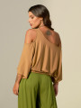 Blusa Abertura Ombros Faixa Tamarindo