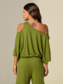 Blusa Abertura Ombros Faixa Abacate