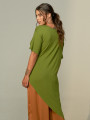 Blusa Assimétrica Franzida Abacate