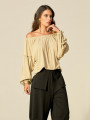 Blusa Ombro A Ombro Cáqui