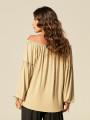 Blusa Ombro A Ombro Cáqui