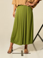 Saia Midi Drapeada Abacate