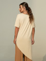 Blusa Assimétrica Franzida Areia