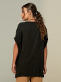Blusa Linho Laço Lateral Preta
