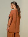 Blusa Linho Laço Lateral Tamarindo