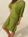 Vestido Midi Drapeado Verde Abacate