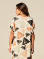 Vestido Kaftan Viscose Estampa Triângulos