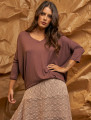 Blusa Morcego Gola V Chocolate