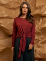Blusa Nó Manga Longa Vinho