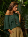 Blusa Soft Gola V Verde Folha
