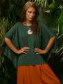 Blusa Ampla Quadrada Verde Folha