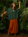 Blusa Ampla Quadrada Verde Folha