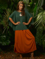 Blusa Ampla Quadrada Verde Folha