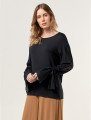 Blusa Punho Franzido Preta