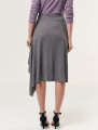 Saia Canelada Assimétrica Cinza