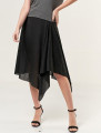 Saia Canelada Assimétrica Preta