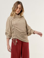 Blusa Lã Franzida Areia