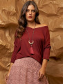 Blusa Morcego Gola V Vinho