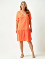 Vestido Bata Linho Laranja Coral