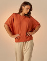 Blusa Punho Elástico Terracota