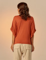 Blusa Punho Elástico Terracota