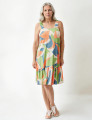 Vestido Curto Alça Elástico Estampa Abstrato