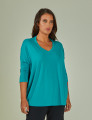Blusa Gola V Azul Mediterrâneo