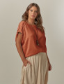 Blusa Franzida Linho Terracota