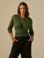 Blusa Nó Manga Longa Musgo