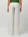 Calça Pantalona Linho Pregas Off White-U