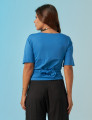 Blusa Nó Frente Azul Mineral