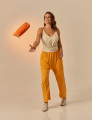 Calça Saruel Linho Papaya