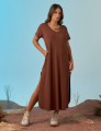 Vestido Camisetão Marrom Cacau