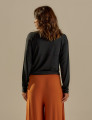 Blusa Nó Manga Longa Preta