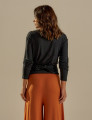 Blusa Nó Manga Longa Preta