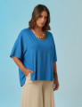 Blusa Recortes Azul Mineral